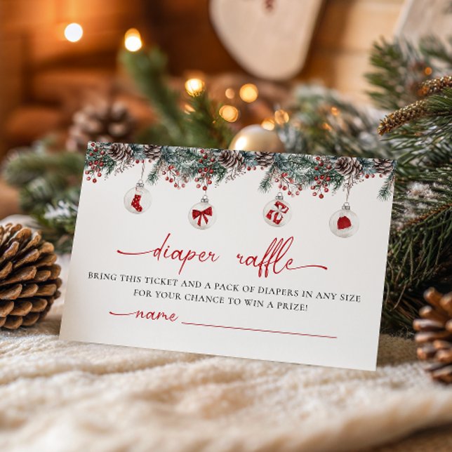 Cartão De Informações Feliz Pequena Fralda de Natal Raffle (Criador carregado)