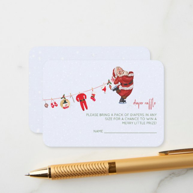 Cartão De Informações Feliz Pequeno Natal Chá de fraldas Livros (Frente/Verso In Situ)