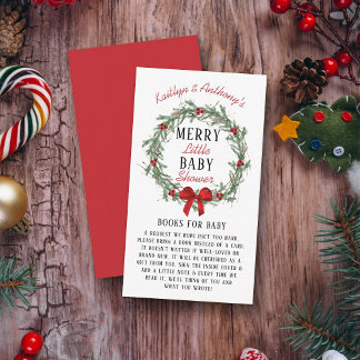 Cartão De Informações Feliz Pequenos Livros De Chá de fraldas De Natal P