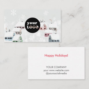 Cartão De Informações Feriado de logotipo da empresa personalizada White