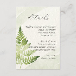 Cartão De Informações Fern Verde Minimalista