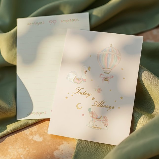 Cartão De Informações Festa de Aniversário de Menina Elegante Presente M (Criador carregado)