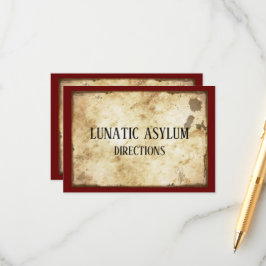 Cartão De Informações Festa de aniversário Grungy Lunatic de Asilo