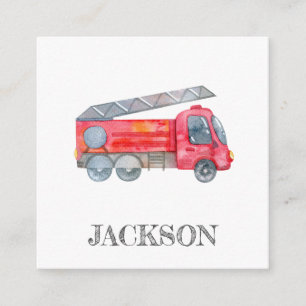 Cartão De Informações Festa de Aniversário Modernista de Bombeiro