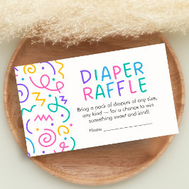 Cartão De Informações Festa de Chá de Bebê Diaper Raffle Humano Pequeno