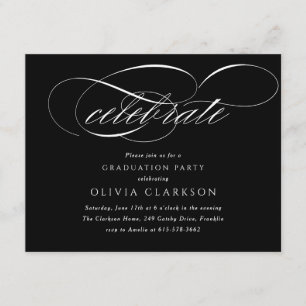 Cartão De Informações Festa de formatura de Script Elegante Moderno Pret