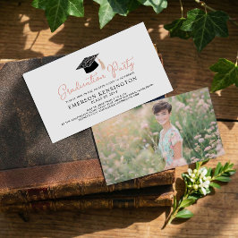 Cartão De Informações Festa de formatura Desenhada à Mão Bonita Inserir 