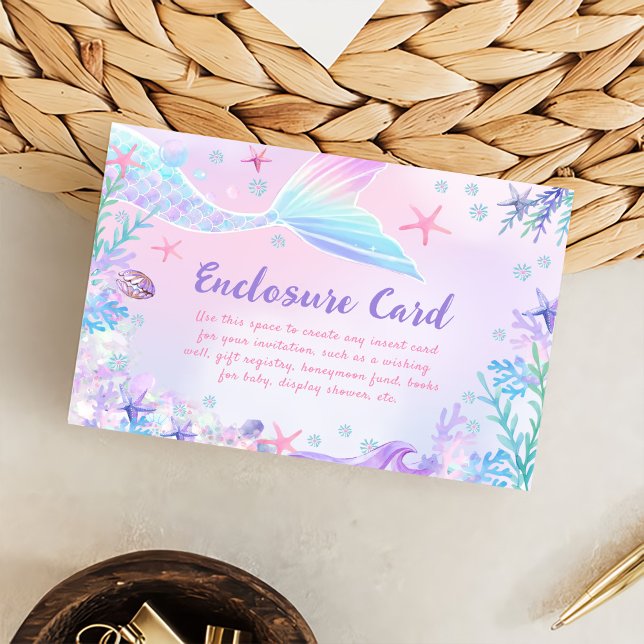 Cartão De Informações Festa de primeiro aniversario de Sereia (Criador carregado)