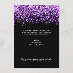 Cartão De Informações Festa de Recepção de Casamento Estrelas Cadentes R