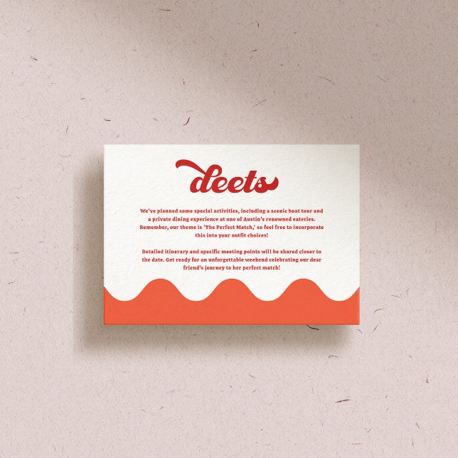 Cartão De Informações Festa de solteira de correspondência perfeita (Criador carregado)