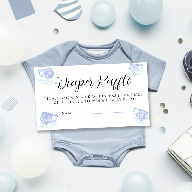 Cartão De Informações Festa do Tea China Lace Chá de fraldas Raffle (Criador carregado)