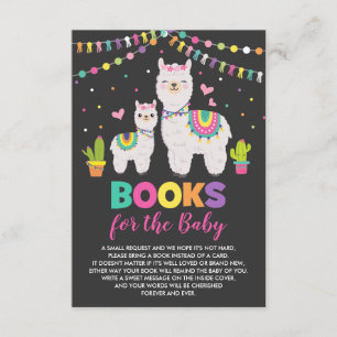 Cartão De Informações Festa Llama Alpaca Cactus Livros para Menina Bebê
