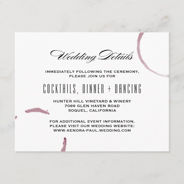 Cartão De Informações Ficha de informações do vinhedo de vinhas (Frente)