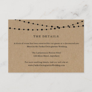 Cartão De Informações Ficha de informações sobre as luzes de string