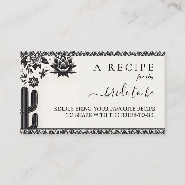 Cartão De Informações Fiesta Cactus Love In Bloom Chá de panela Enclosur (Frente)