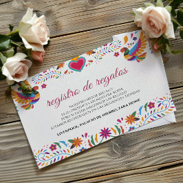 Cartão De Informações Fiesta Colorful Flowers Botanical Spanish Wedding