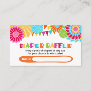 Cartão De Informações Fiesta da placa Raffle da Fralda chá de fraldas 