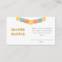 Cartão De Informações Fiesta Papel Picado Chá de fraldas Fralda Raffle