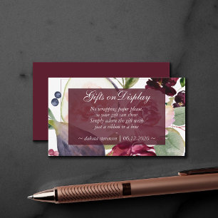 Cartão De Informações Fig Blossoms Vintage Floral Chá Gift Display