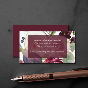 Cartão De Informações Fig Blossoms Vintage Floral Wedding Website