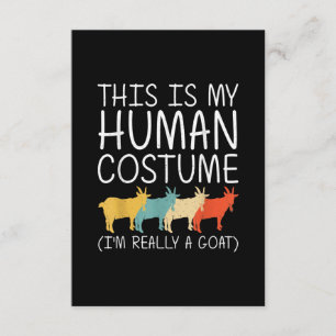 Cartão De Informações Figurino Humano de Goat Halloween