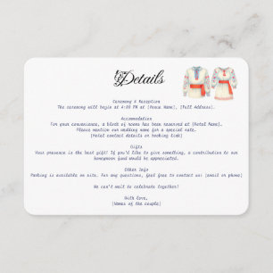 Cartão De Informações Figurinos Tradicionais de Casamento Russo Romenos