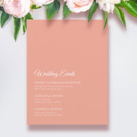 Fim de Semana de Casamento de Pêssego Sólido Elega