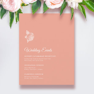 Cartão De Informações Final de Semana de Casamento de Flor de Peony Eleg