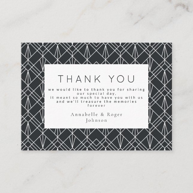 Cartão De Informações Finalmente obrigado-te na moda geométrico (Frente)