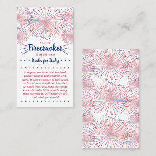 Cartão De Informações Firecracker A Caminho! chá de fraldas De 4 De Julh