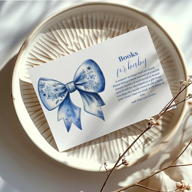 Cartão De Informações Fita em Aquarela Arco Azul Poeirento Livros para B (Criador carregado)