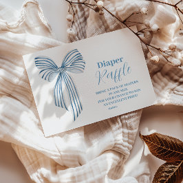 Cartão De Informações Fita Fralda de Fita Arco Azul