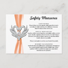 Cartão De Informações Fita Laranja Cisnes de Prata Medidas de Segurança