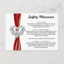 Fitas Vermelhas Cisnes Prateados Medidas de Segura