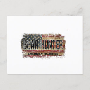 Cartão De Informações Flag Bear Hunter americano