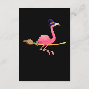 Cartão De Informações Flamingo Feiticeiro Flamingo Engraçado Halloween
