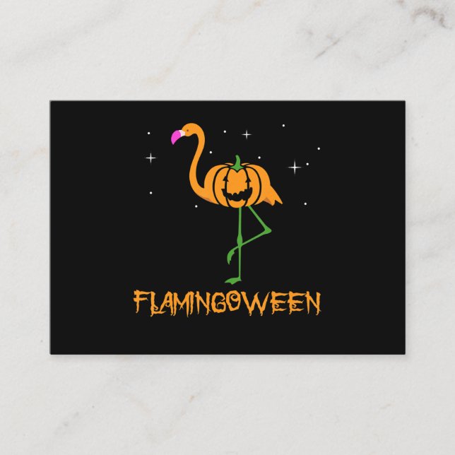 Cartão De Informações Flamingo |Pumpkin Halloween Flamingbetween Bird Pi (Frente)
