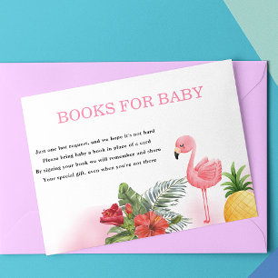 Cartão De Informações Flamingo Tropical Pink Books para bebê
