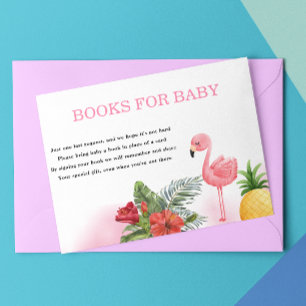 Cartão De Informações Flamingo Tropical Pink Books para bebê