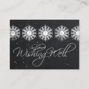 Cartão De Informações flocos de neve chalkboard inverno desejando cartõe