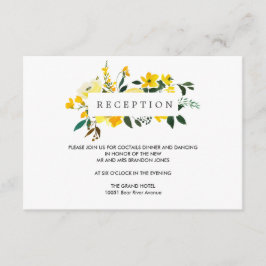 Cartão De Informações Flor Amarela Vibrante Enclosure de Recepção de CAS