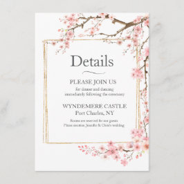 Cartão De Informações Flor de Cerejeira Elegante