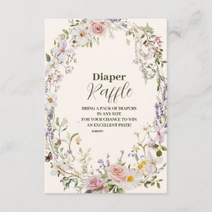 Cartão De Informações Flor Selvagem Rosa Elegante Raffle