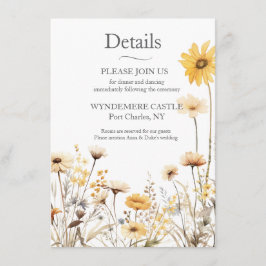 Cartão De Informações Flor Silvestre Moderna