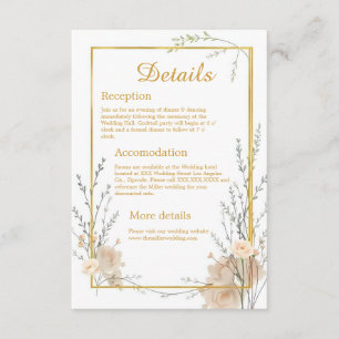 Cartão De Informações Florais Botânicos Quentes do outono