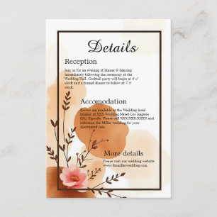 Cartão De Informações Florais Botânicos Quentes do outono