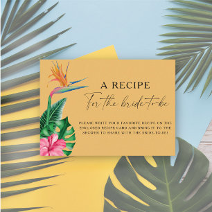 Cartão De Informações Florais tropicais - Receita para a noiva