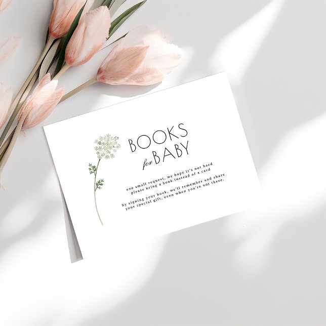 Cartão De Informações Floral Baby In Bloom Baby Shower Books (books for baby shower enclosure card)