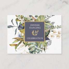 Cartão De Informações Floral |Blue & Green w Ampersand Reception