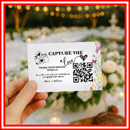 Cartão De Informações Floral Boho Wildflower Código QR Casamento RSVP